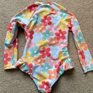 Colorful Floral Kids Swimsuit 3T